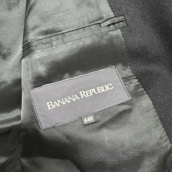 Banana Republic Men Blazer Jacket Sport Coat 44R Black Wool Blend Italy READ - Picture 7 of 12